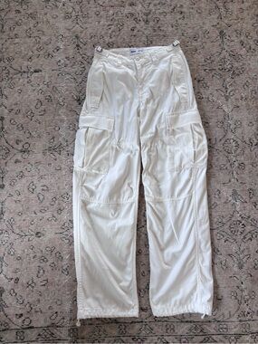 Aritzia TNA cargo pants cream white cotton 0 00 XS